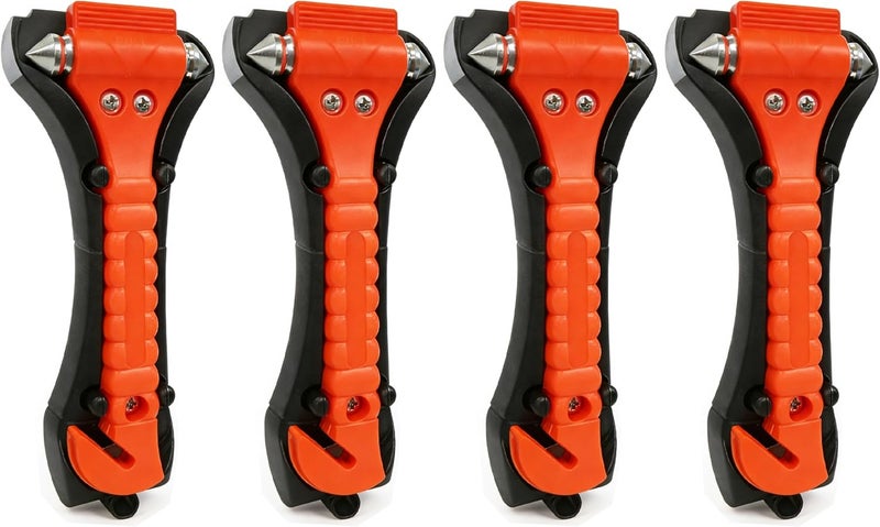 BFXM Car Window Breaker Hammer and Seat Belt Cutter 2-in-1, Emergency Escape Tool, Safety Glass Breaker, Automotive Safety Essentials and Accessories, 4 Packs - Image 1